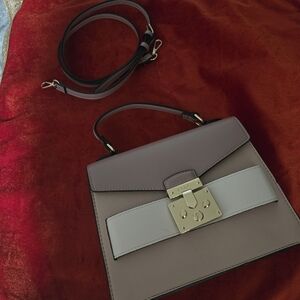 Elegant Taupe and Gray Handbag